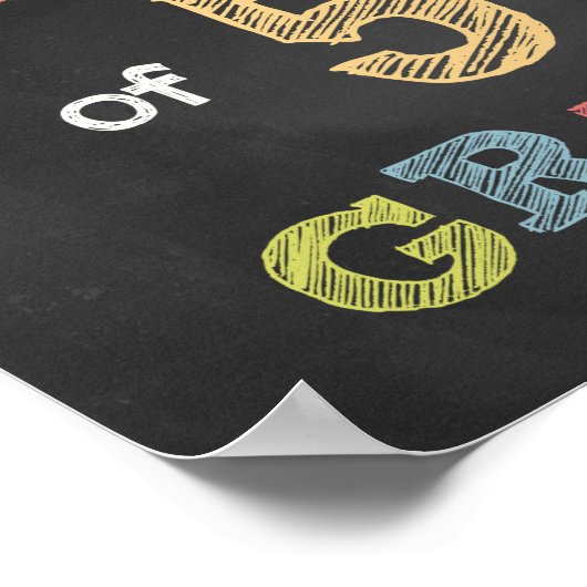 五等標識の初日 – Chalkboard ポスター (角)