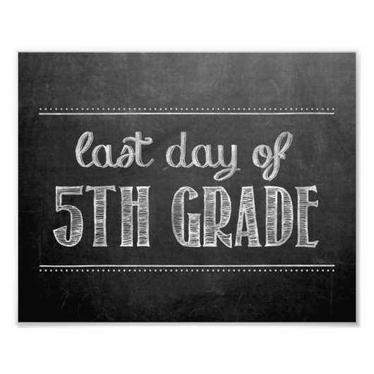 五級の黒板の最終日 フォトプリント            (正面)