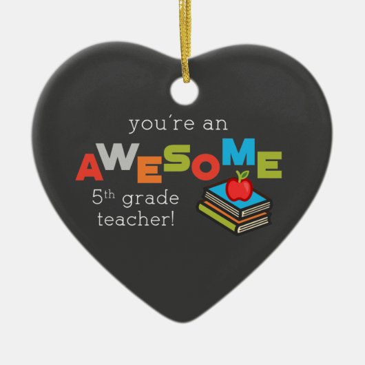 五級先生感謝の日素晴らし セラミックオーナメント (正面)