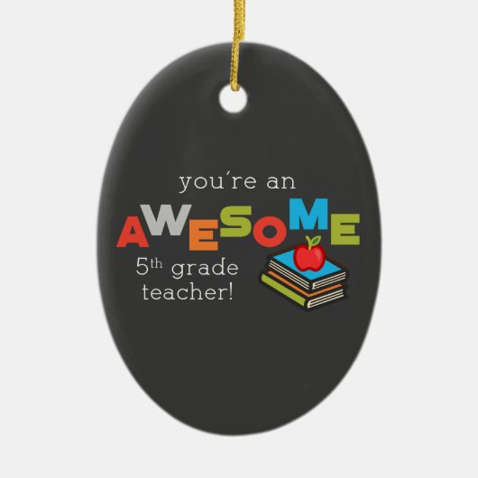 五級先生感謝の日素晴らし セラミックオーナメント (正面)