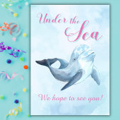 五紫の人魚の女の子に飛び込む5誕生日 招待状