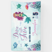 五紫の人魚の女の子に飛び込む5誕生日 横断幕 (縦)