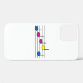 五線譜上のカラフルな音符のパターン Case-Mate iPhoneケース (裏面 (横))