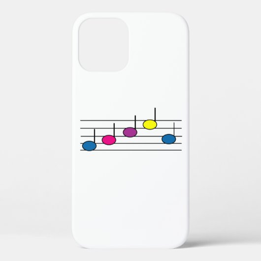 五線譜上のカラフルな音符のパターン Case-Mate iPhoneケース (裏面)