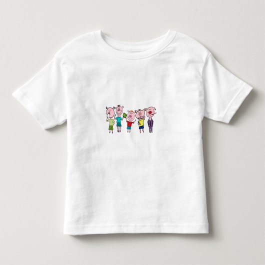 五羽の小豚 トドラーTシャツ (正面)