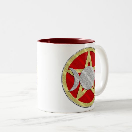 五芒星の三重の女神の魔法使いの醸造物のマグ ツートーンマグカップ (正面右)