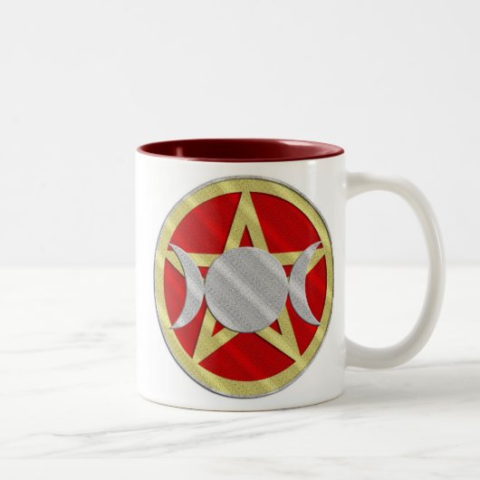 五芒星の三重の女神の魔法使いの醸造物のマグ ツートーンマグカップ (右)