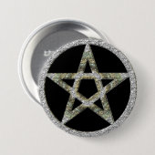 五芒星の星形五角形のユニセックスなWiccaボタン 缶バッジ (正面&裏面)