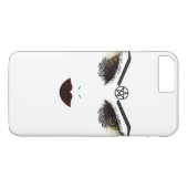 五芒星の美しさの顔のまつげと濃い唇のメイク Case-Mate iPhoneケース (裏面(横))