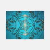 五芒星、魔法の記号 フリースブランケット (正面(横))