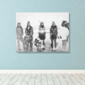 五草踊りインディアン戦士の写真 キャンバスプリント (インサイチュ (ウッドフロア))