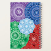 五要素コラージュ数々の曼荼羅色ノート ノートブック (裏面)