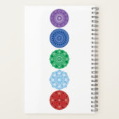 五要素コラージュ数々の曼荼羅色ノート ノートブック (裏面)