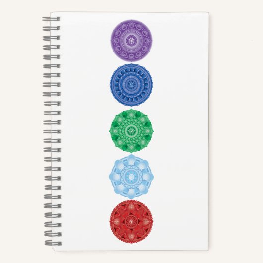 五要素コラージュ数々の曼荼羅色ノート ノートブック (正面)