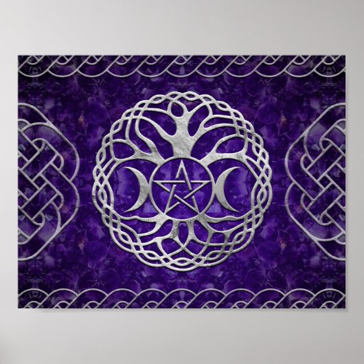 五角形と生命の木を持つ三重女神 ポスター (正面)