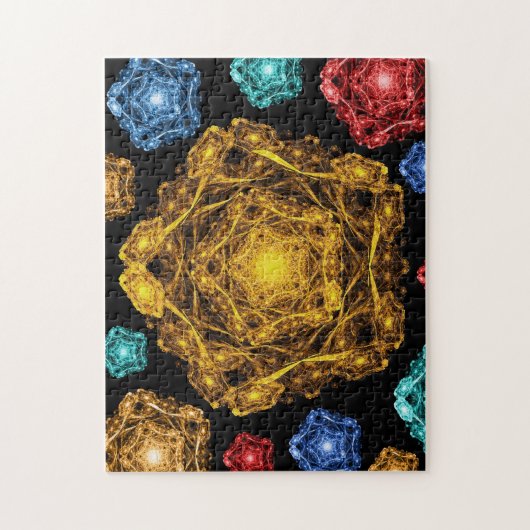 五角形の形をした複雑な雪片 ジグソーパズル (縦)