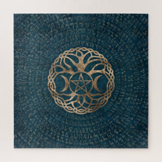 五連座のトリプルムーン女神 ジグソーパズル (縦)