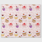 五重のケーキ模様 ラッピングペーパー (フラット)