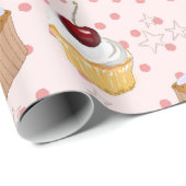 五重のケーキ模様 ラッピングペーパー (ロールコーナー)