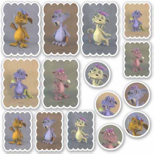 五頭の龍 シール (正面)