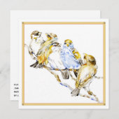 五鳥スクエアフラットカード、マット紙ありがとう サンキューカード (正面/裏面)