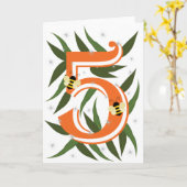 五 カード (黄色い花)