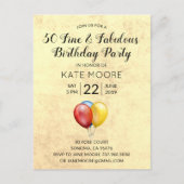 五〇ファブ素晴らしラス誕生日 インビテーションポストカード (正面)