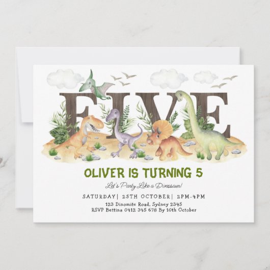 五 | Boy Dioles 5th Birthday Party 招待状 (正面)