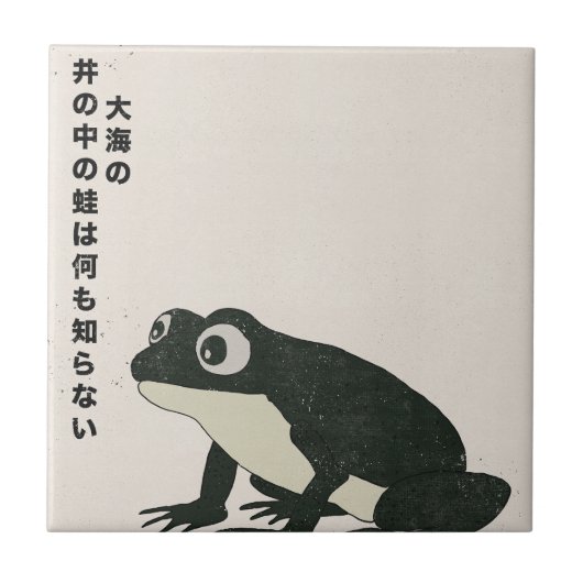 井の中の蛙大海を知らず タイル (正面)