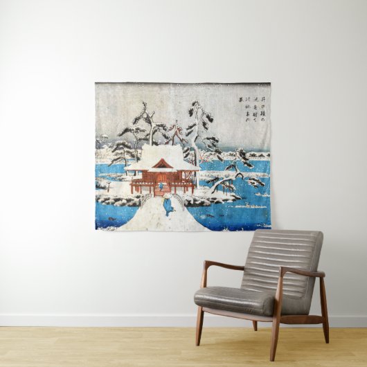 井の頭池浮世弁財天積雪 タペストリー (インサイチュ(横))