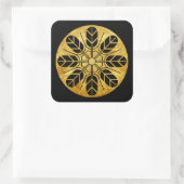 井上氏の家紋は黒フェイク金ゴールド スクエアシール (バッグ)