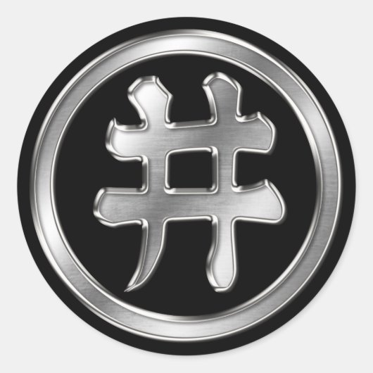 井伊藩家紋シルバークローム ラウンドシール (正面)