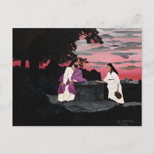 井戸にいた女，有名絵を描な シーズンポストカード (正面)