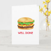 井戸によってされるハンバーガーのお祝いの卒業生 カード (黄色い花)