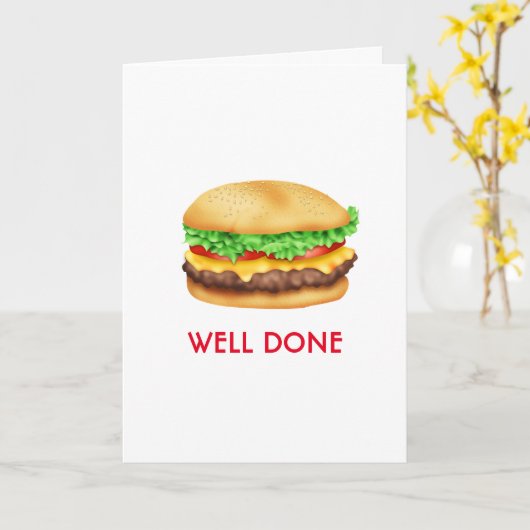 井戸によってされるハンバーガーのお祝いの卒業生 カード (黄色い花)