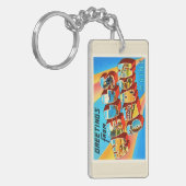 井戸のビーチメイン私古いヴィンテージ旅行記念品 キーホルダー (正面左)