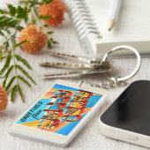 井戸のビーチメイン私古いヴィンテージ旅行記念品 キーホルダー (正面右)