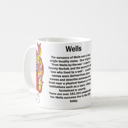 井戸の家紋のマグ コーヒーマグカップ (正面左)