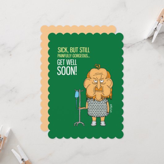 井戸の-人の漫画の緑をすぐに得て下さい カード (正面/裏面インサイチュ)