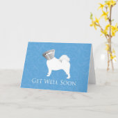 井戸の- Samoyedの男性をすぐに得て下さい カード (黄色い花)