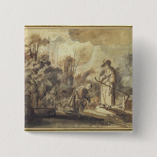 井戸のEliezerそしてレベッカ 缶バッジ (正面)