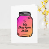 井戸はあなたのハートのメーソンジャーの挨拶状を賛美します カード (黄色い花)