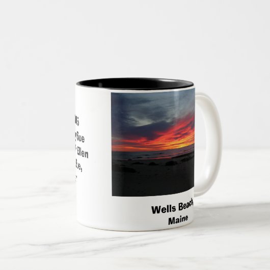 井戸はメイン9-05の井戸を浜に引き上げます、メイン、Se…浜に引き上げます ツートーンマグカップ (正面右)