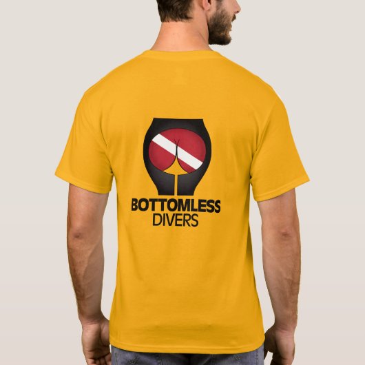 井戸は底なしのダイバーのTシャツをつるしました Tシャツ (裏面)