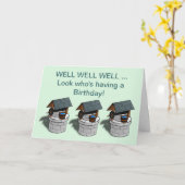 井戸3つの井戸を持つハッピーバースデー カード (黄色い花)