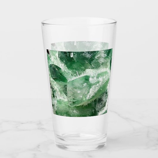 亜塩素酸塩石英岩結晶クラスター タンブラーグラス (正面)