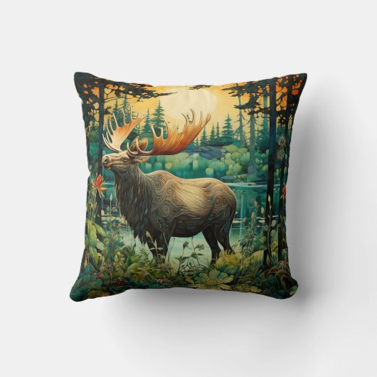 亜寒帯林の中を歩く クッション (裏面)