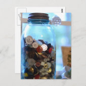 亜鉛の蓋を付けたボール瓶のすべてのボタン ポストカード (正面/裏面)