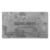 亜鉛めっきメタルの外観 マグネット名刺 (正面)