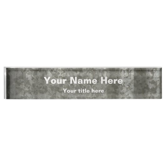 亜鉛メッキ鋼製デスク名プレート デスクネームプレート (正面)